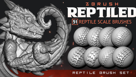 Reptiled : ZBrush Scale Brushes