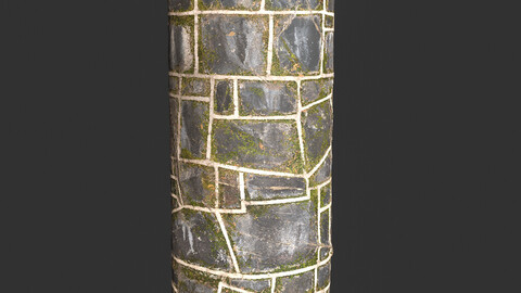 Moss Decorative Stone Wall 4k Pbr Texture