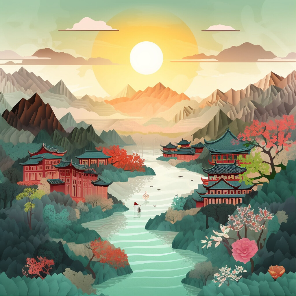 ArtStation - Japan Landscape Illustrations Arts+Prompt