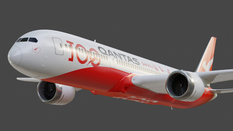 Quantas Boeing 787-9 Animated and Rigged
