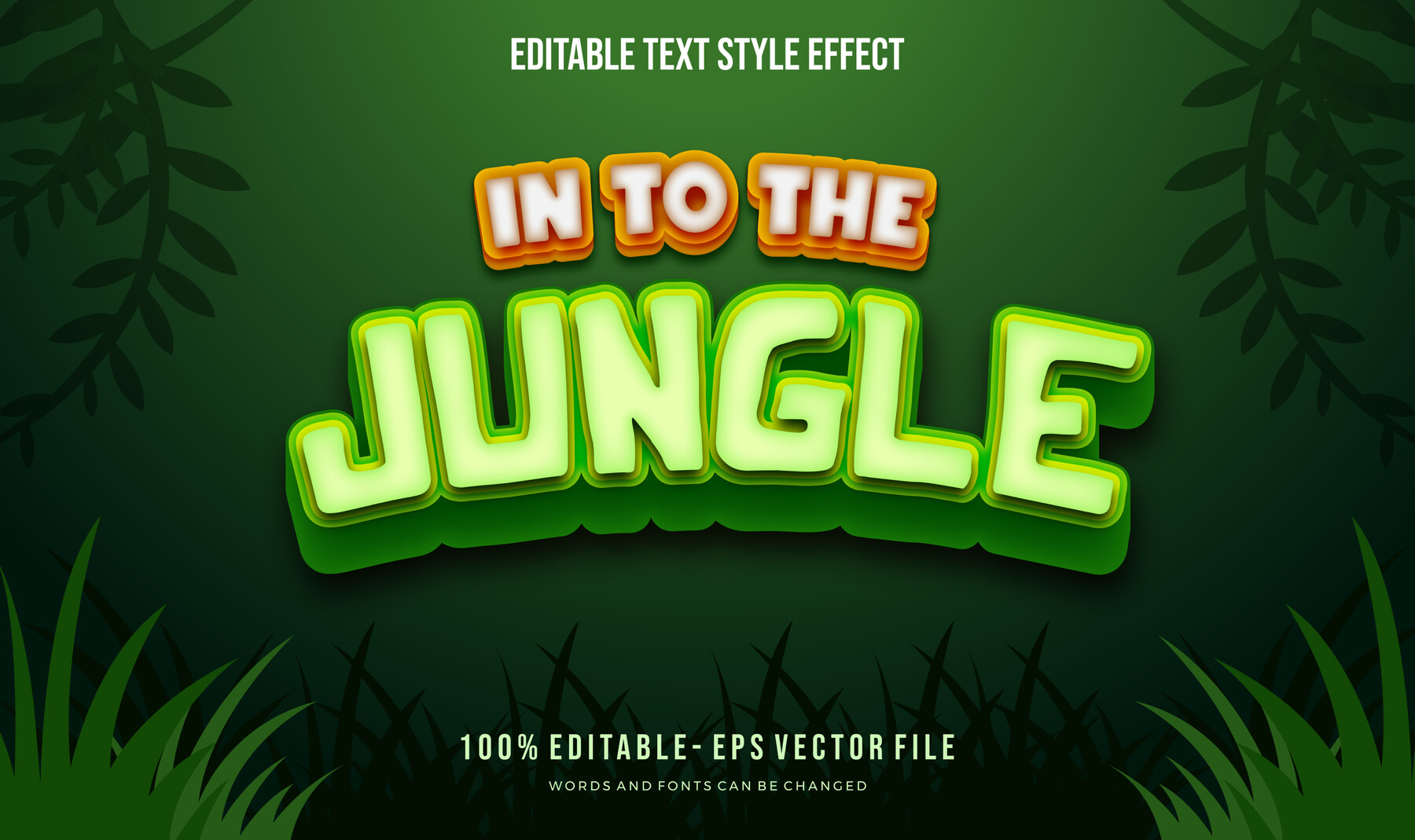 ArtStation - 3D In to the Jungle. Text Effects, EPS Template File ...