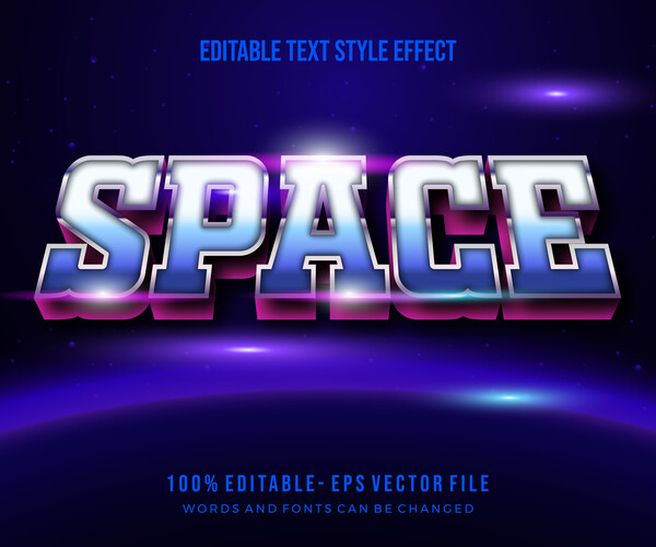 ArtStation - 3D Space. Text Effects, EPS Template File. | Artworks