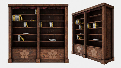 Old Magic Bookshelf Free low-poly 3D model