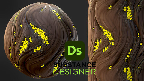 Stylized Infected Tree Bark - Substance 3D Designer