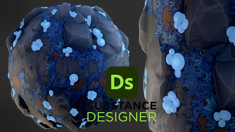 Stylized Fantasy Rocks with Mushrooms - Substance 3D Designer