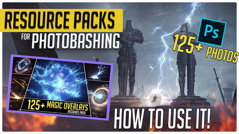 FREE Photobash TUTORIAL - How to Use Magic Overlay Effects in an Easy way with the Photobashing Technique in Photoshop