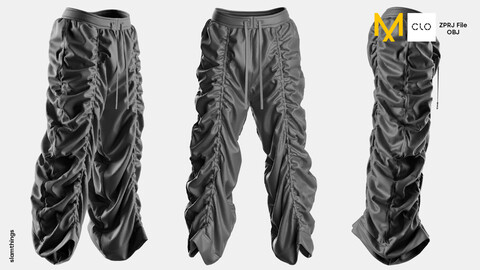 Streetwear Oversize Pants #023 - Clo 3D / Marvelous Designer + OBJ / DIGITAL FASHION / HYPEBEAST / FUTURE FASHION