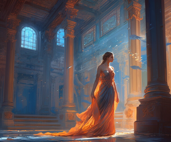 ArtStation - Divine Beauty: A Goddess in Ancient Architecture 2 | Artworks