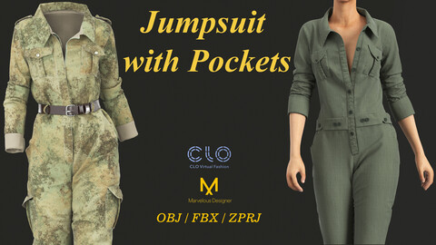 Jumpsuit With Pocket/ zprj/ obj/ fbx