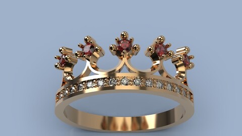 ring crown 3D model for 3D printing and CNC