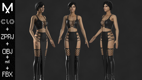 New Outfit Female OBJ mtl FBX ZPRJ