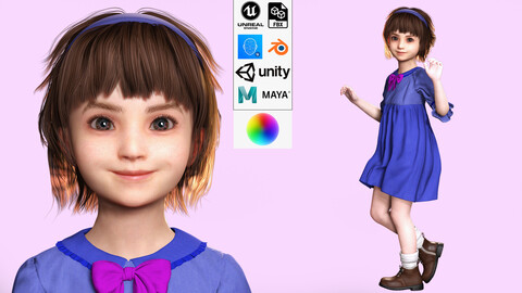 Olivia - Tiny Treasures Cute Child in a Blue Robe