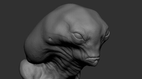 Free Grey Alien Bust 3D Print Model