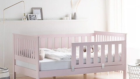 Scandic wooden crib set 3D Model