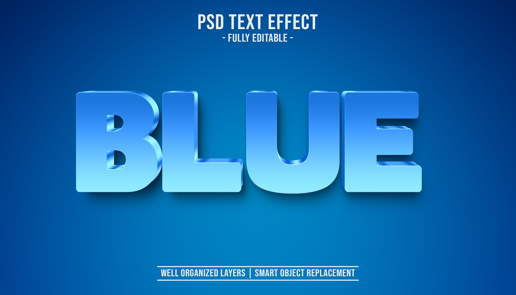 ArtStation - 3D Blue. PSD fully editable text effect. Layer style PSD ...