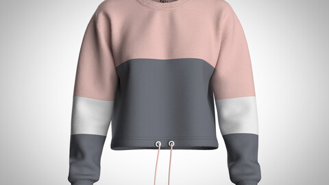 Girls-Crop Sweatshirt