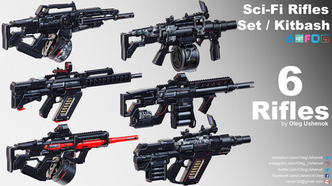 Sci-Fi Rifles Set / Kitbash