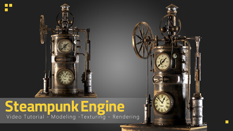 Steampunk Engine - Tutorial Full Process-Asset