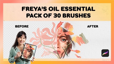 Procreate Oil and Acrylic Brushes | Freya's Oil Essentials Pack of 30 Brushes