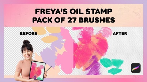 Procreate Abstract Brush | Freya's Oil Stamp Pack of 27 Brushes