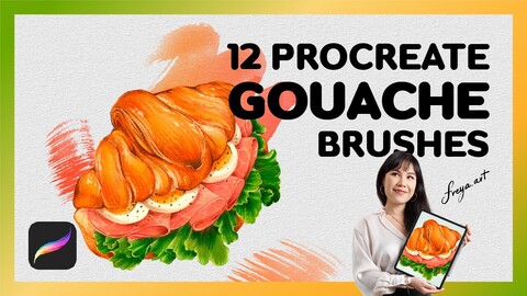 Gouache Brush Procreate | 12 Procreate Gouache Brushes