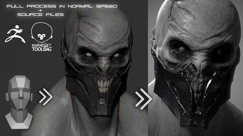 Creature in mask FULL video process in normal speed + project files