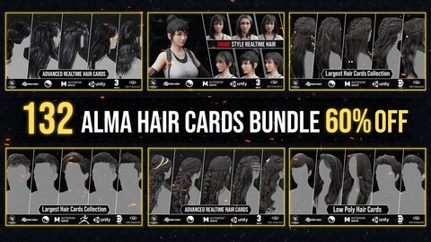 132 Hair Cards - Alma Studio Hair Bundle 50% Discount For A Limited Time