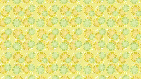 Lovely Lemons & Limes Illustrated Seamless Pattern