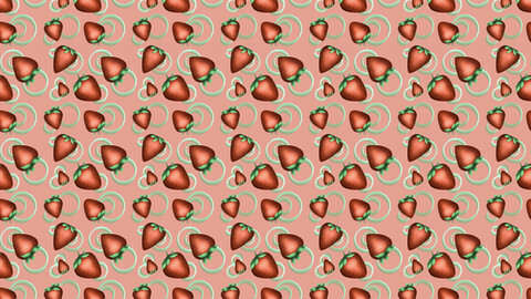 Sweet & Sassy Strawberries Illustrated Seamless Pattern