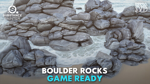 Low poly Boulder Rock 230418