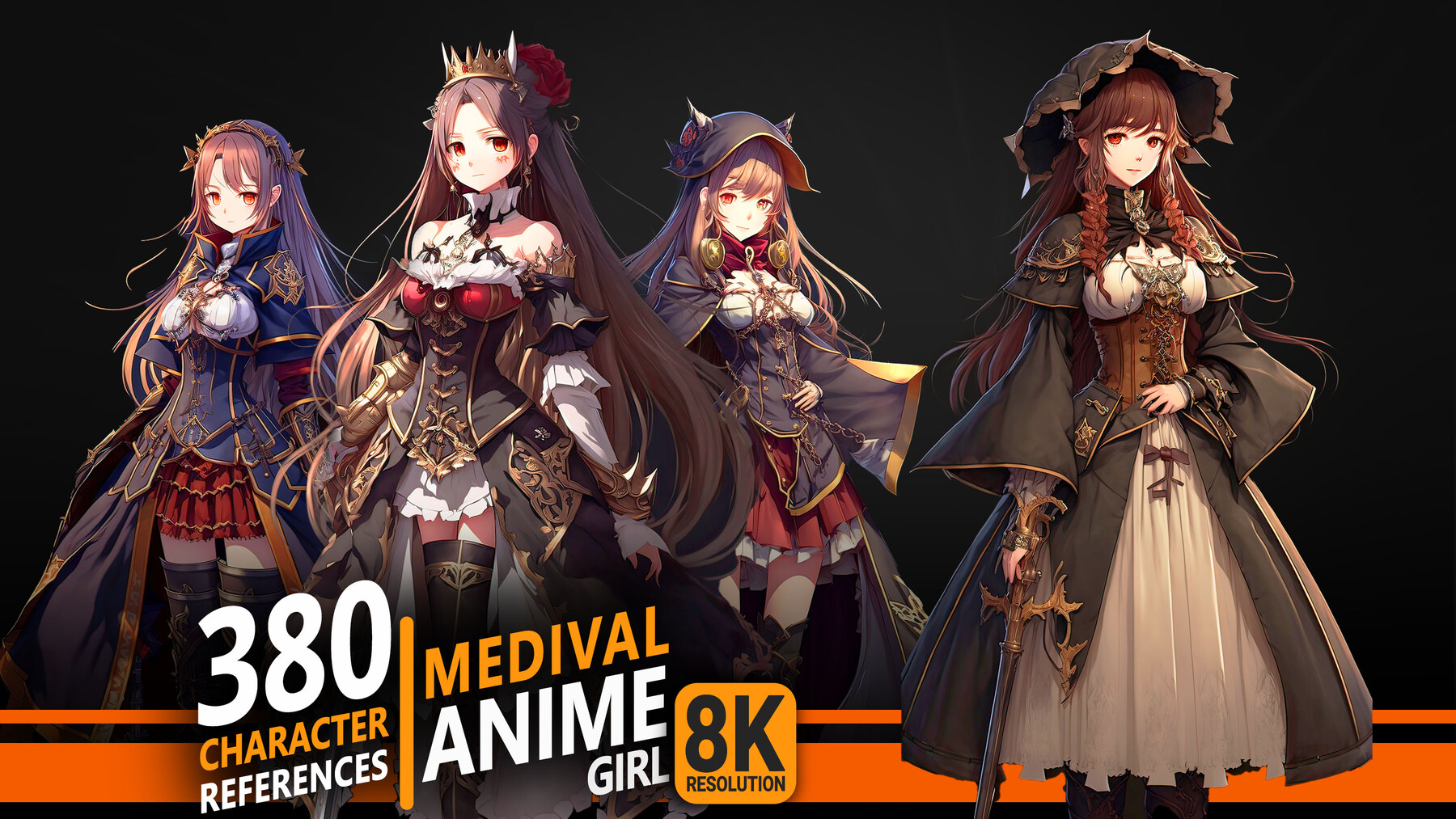 ArtStation - 380 Medival Anime Girl - character references | 8K ...