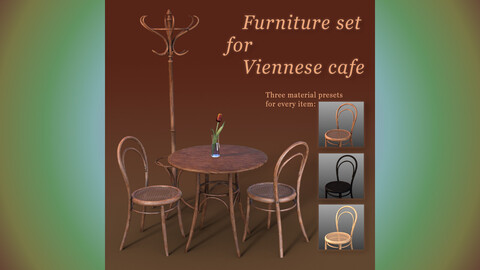 Furniture Set for Viennese Cafe (DAZ Studio)