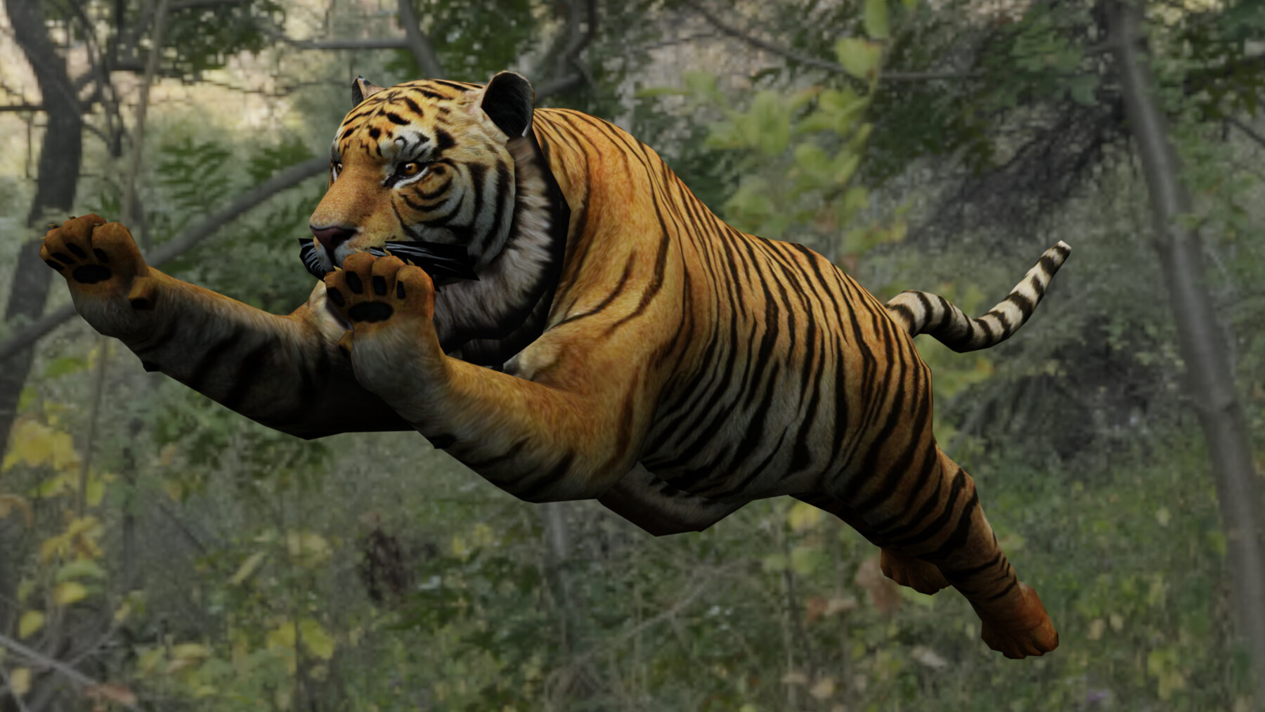 OBJ file TIGER DOWNLOAD Bengal TIGER 3d model animated for blender