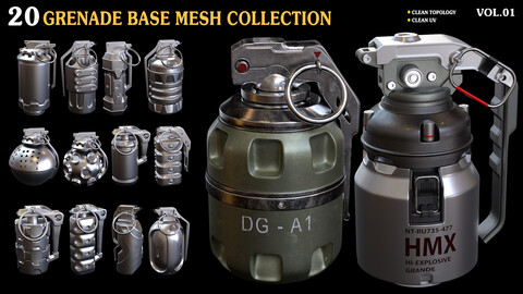 20 grenade base mesh collection_vol 01