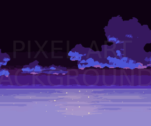 ArtStation - 2D Pixel Art Backgrounds (10 Sky & Cloud ) #3 | Game Assets