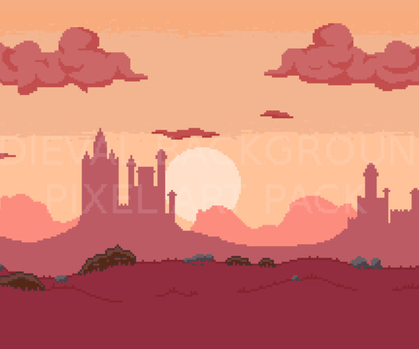 ArtStation - 2D Pixel Art Medieval Backgrounds Pack | Game Assets