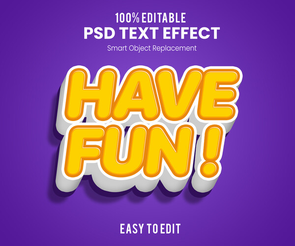 ArtStation - HAVE FUN. PSD fully editable text effect. Layer style PSD ...