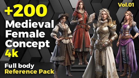 +200 Medieval Female Concept (4K)