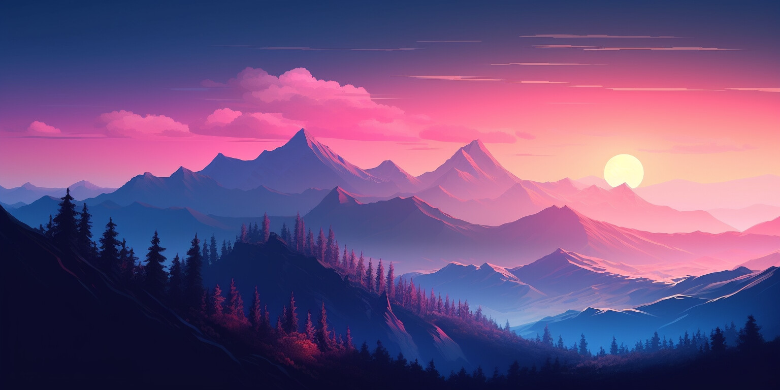 ArtStation - Sunset Mountains | Artworks