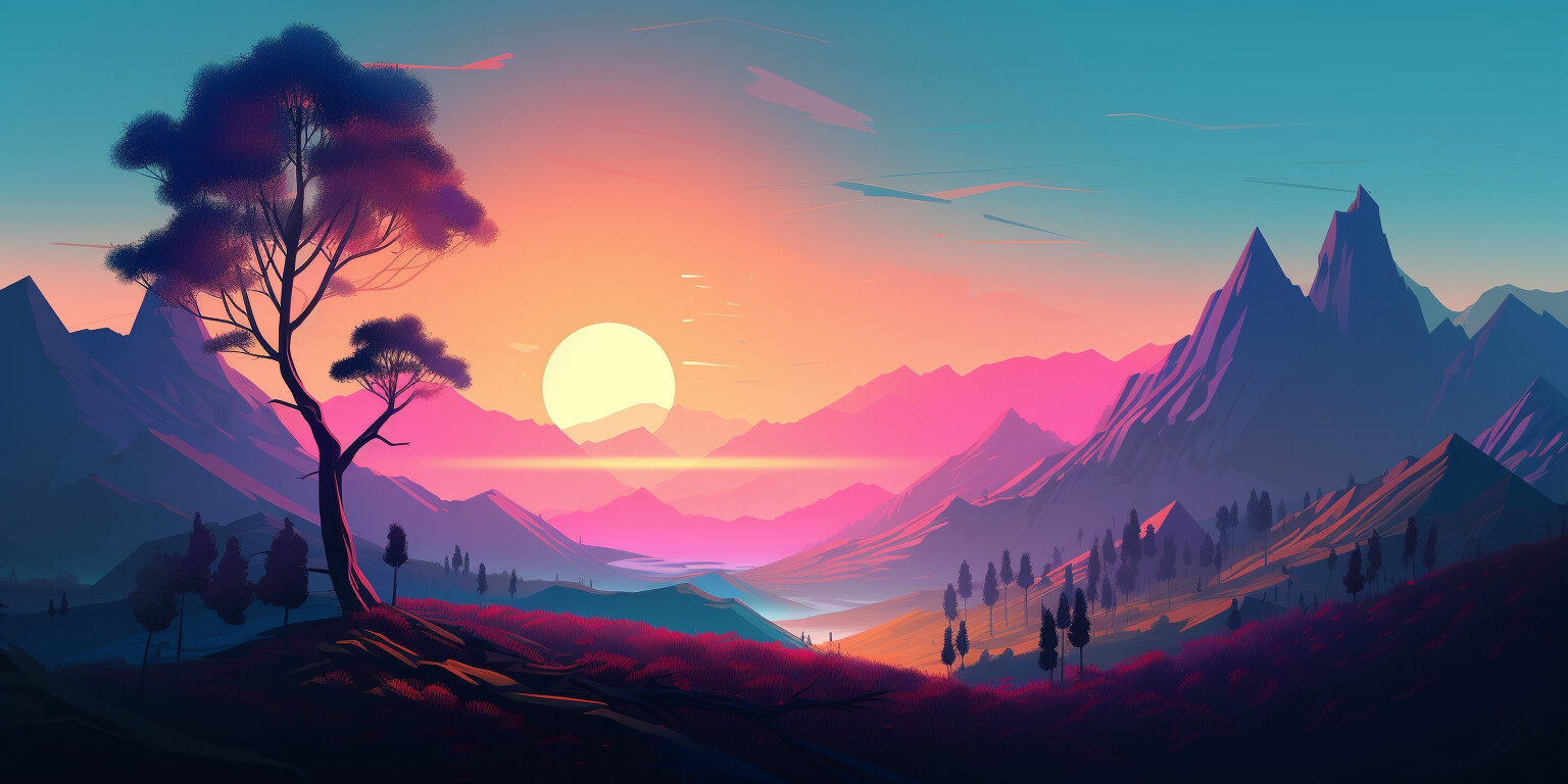 ArtStation - Sunset Mountains | Artworks