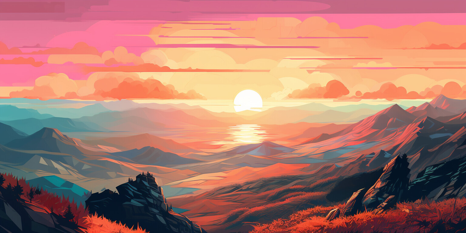 ArtStation - Sunset Mountains | Artworks