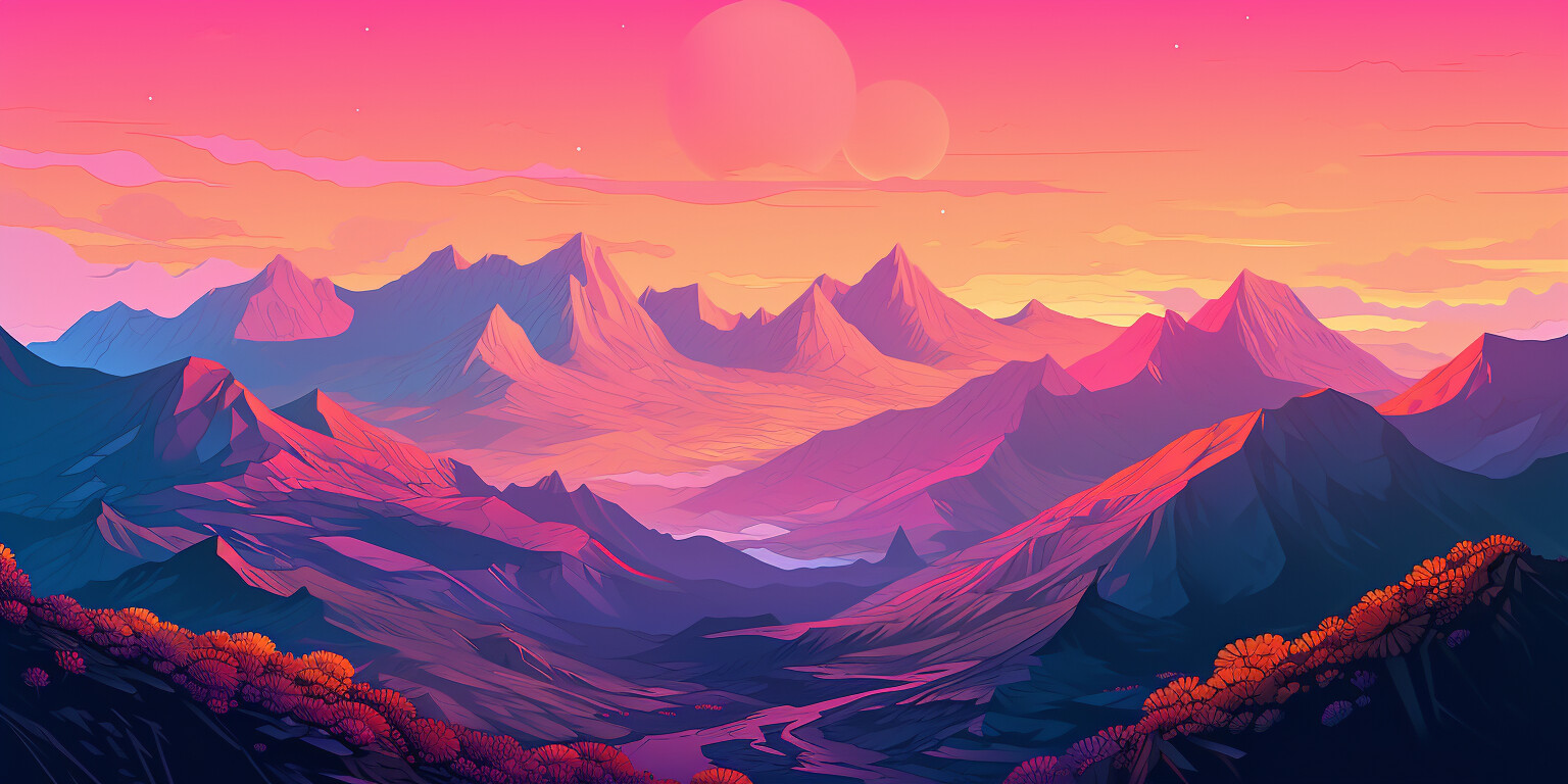 ArtStation - Sunset Mountains | Artworks