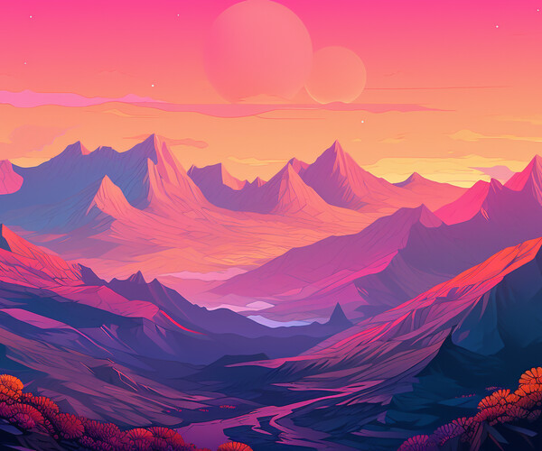 ArtStation - Sunset Mountains | Artworks