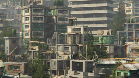 Favela Inspired Old Post Apocalyptic 3d Buildings Assets - Blender 3.3