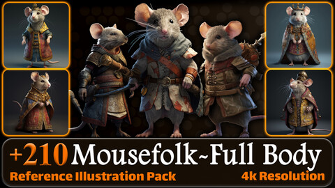 210 Mousefolk (Full Body) Reference Pack | 4K | v.8