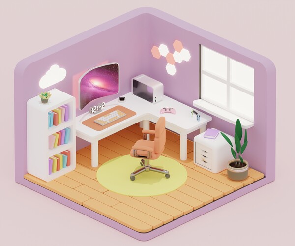 ArtStation - Isometric cartoon room | Resources