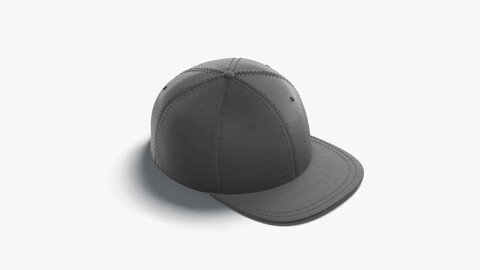 Black Snapback - sport cap with flat visor