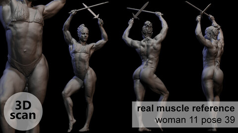 3D scan real muscleanatomy Woman 11 pose 39