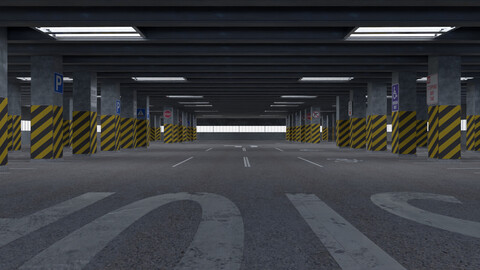 3D Parking Lot Version 2 Blend File ( Clean Render, No colorgrade)