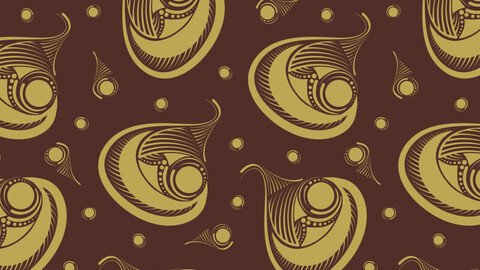 Seeking Gold Illustrated Seamless Pattern